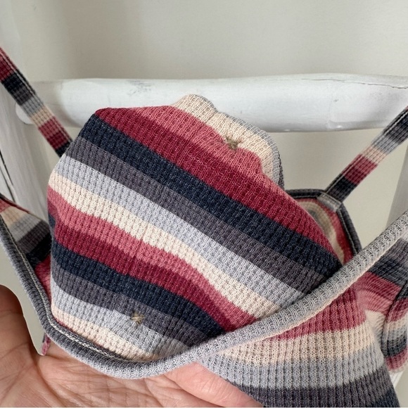 American Eagle Striped Button Front Ribbed Tank Top SZ Medium - Picture 5 of 9